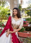 White Colour Vichitra Silk With Sequins And Thread Embroidery Work Wholesale Online Lnb1411